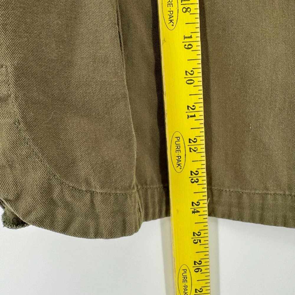 Altar'd State Utility Jacket Small Olive Military Green Serape Striped Trim Zip